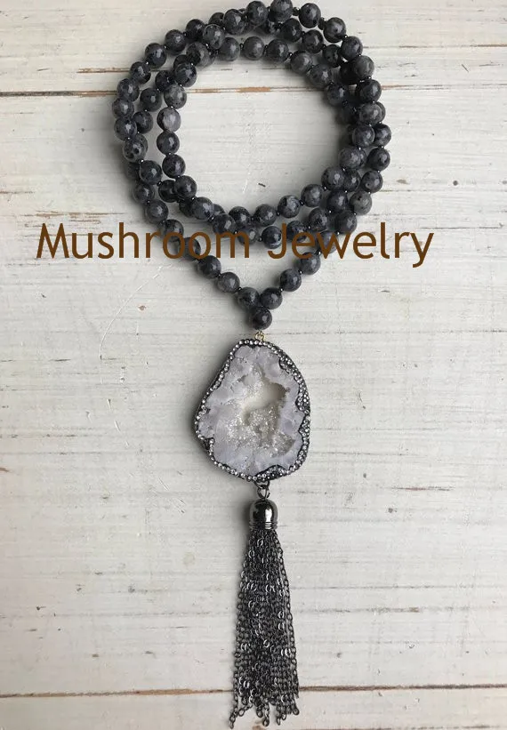 Natural labradorite Stone Beads Necklace Druzy Charm Pendant Chain Long Necklace With Big Pendant
Natural labradorite Stone Beads Necklace Druzy Charm Pendant Chain Long Necklace With Big Pendant