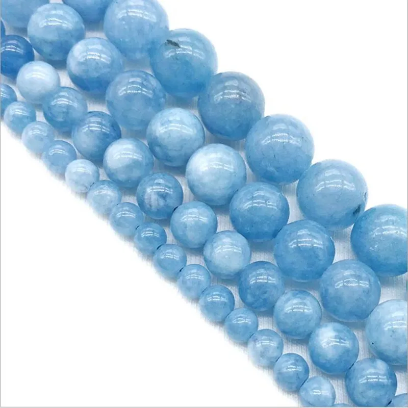 Natural Stone Blue Aquamarines Jades Angelite 4 6 8 10 12MM Chalcedony Beads DIY Beaded beads For Jewelry Making Z1164
Natural Stone Blue Aquamarines Jades Angelite 4 6 8 10 12MM Chalcedony Beads DIY Beaded beads For Jewelry Making Z1164