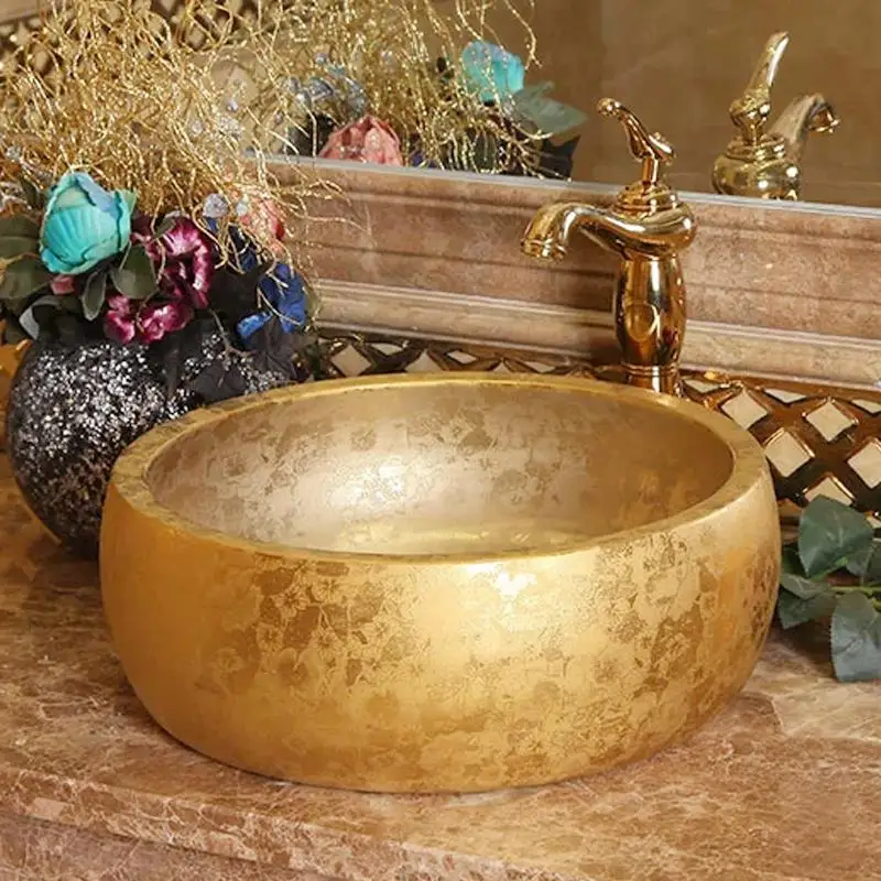 Luxurious Gold Glazed Flowers Stylish Porcelain Art Bathroom Sink Lavabo Washbasin Sink bathroom shampoo sink
Luxurious Gold Glazed Flowers Stylish Porcelain Art Bathroom Sink Lavabo Washbasin Sink bathroom shampoo sink