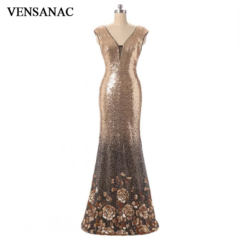 VENSANAC V Neck Sequined Mermaid Long Evening Dresses Party Lace Tank Flowers Patterns Backless Prom Gowns
VENSANAC V Neck Sequined Mermaid Long Evening Dresses Party Lace Tank Flowers Patterns Backless Prom Gowns