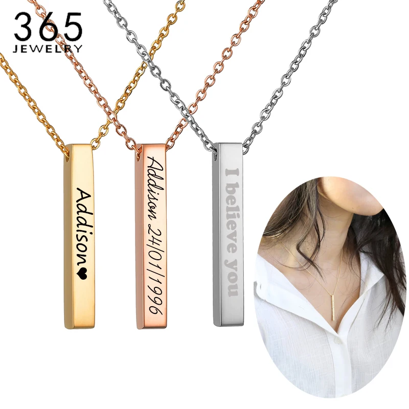 Fashion Stainless Steel Engrave 4 Sides Custom Name Geometry Necklace Women Men Personalized Square Bar Necklace Creative Gift
Fashion Stainless Steel Engrave 4 Sides Custom Name Geometry Necklace Women Men Personalized Square Bar Necklace Creative Gift