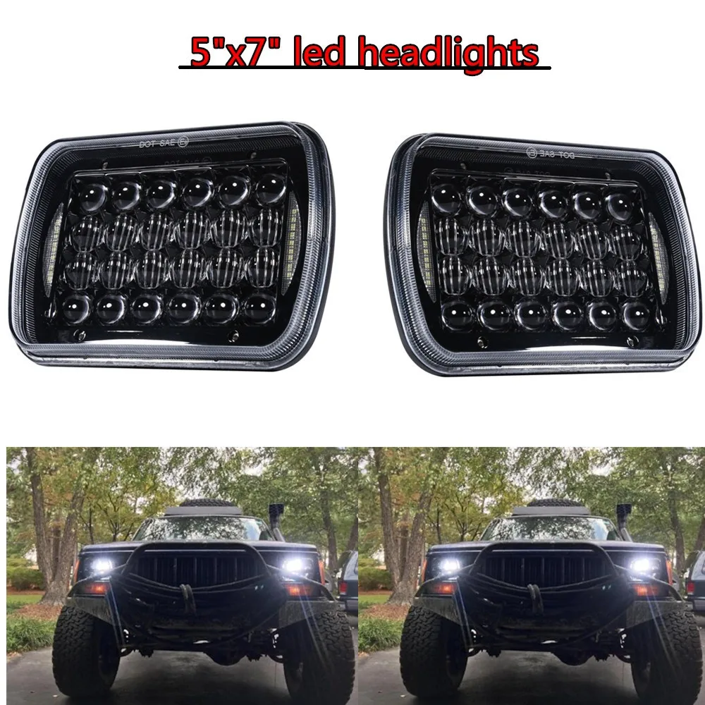 (2 Pcs) 5"x7" 7x6 inch Projector LED Headlight for Jeep Wrangler YJ Cherokee XJ Truck 4X4 Offroad
(2 Pcs) 5"x7" 7x6 inch Projector LED Headlight for Jeep Wrangler YJ Cherokee XJ Truck 4X4 Offroad