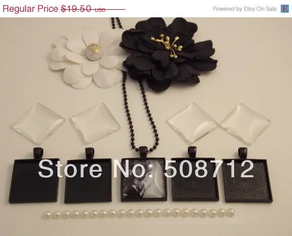 30sets Flash Sale Black Pendant Kits- Black 1 inch blank pendant trays, black necklaces, crystal clear glass cabochans
30sets Flash Sale Black Pendant Kits- Black 1 inch blank pendant trays, black necklaces, crystal clear glass cabochans