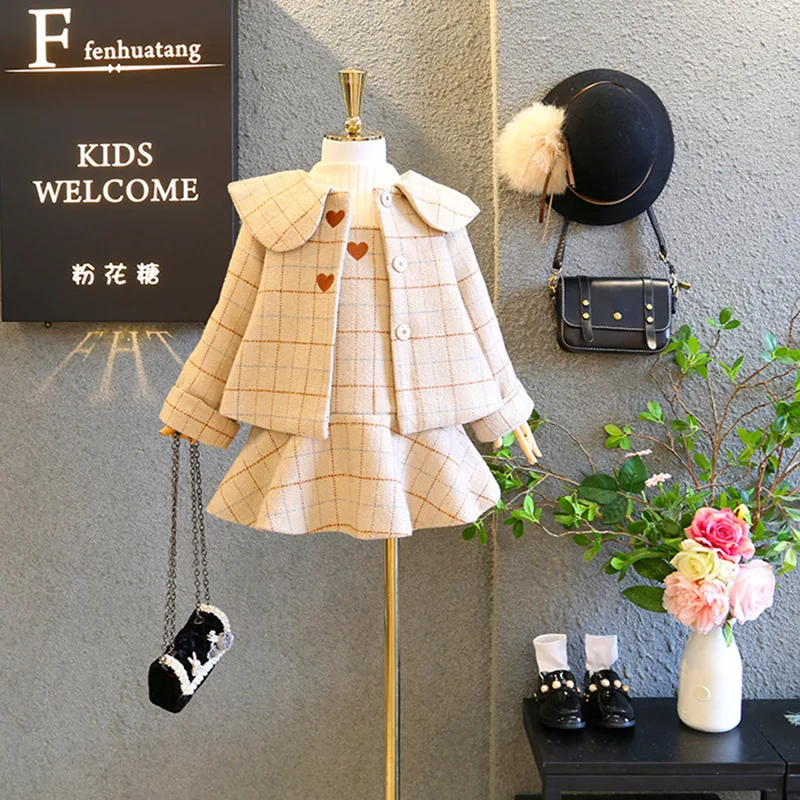 2021 New Kids Fashion Fall Autumn and Winter Coat set Girls New fall fashion princess sweater jacket with dress outfit ST19053
2021 New Kids Fashion Fall Autumn and Winter Coat set Girls New fall fashion princess sweater jacket with dress outfit ST19053