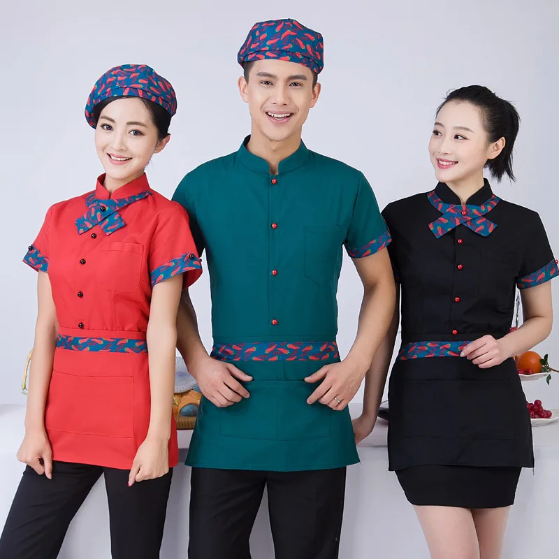 Hotel Workwear Summer Female Restaurant Waitress Uniform Short-sleeved Hot Pot Fast Food Shop Cafe Waiter Male Overalls H2275
Hotel Workwear Summer Female Restaurant Waitress Uniform Short-sleeved Hot Pot Fast Food Shop Cafe Waiter Male Overalls H2275