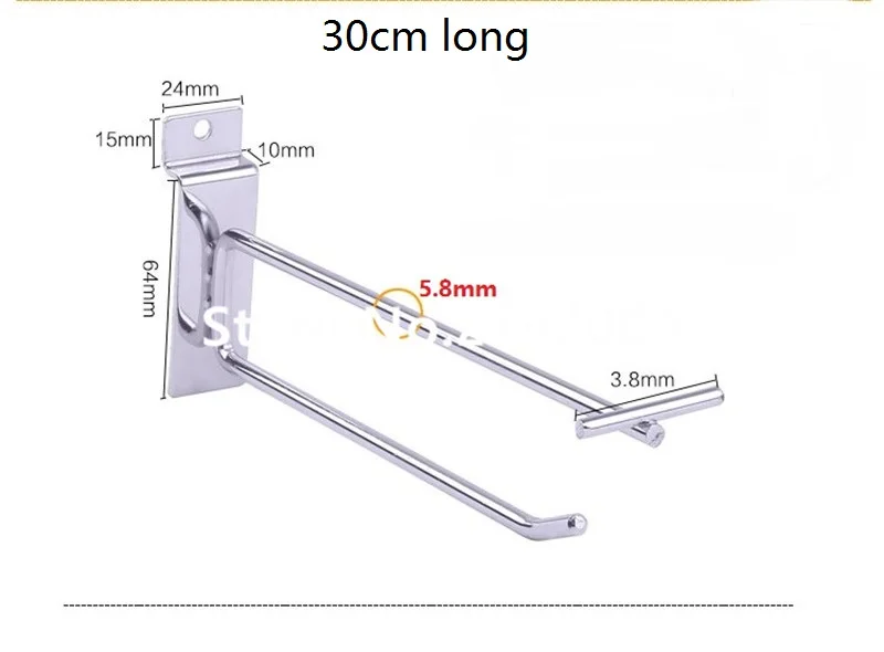 (100 pcs/pack ) 30cm Length 6mm Diameter Metal Display Double Wire Pegboard Hook
(100 pcs/pack ) 30cm Length 6mm Diameter Metal Display Double Wire Pegboard Hook