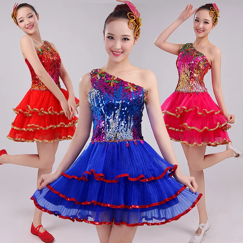2017 new summer clothing sequins modern dance performance clothing square dance skirts women's fashion tutu short paragraph
2017 new summer clothing sequins modern dance performance clothing square dance skirts women's fashion tutu short paragraph