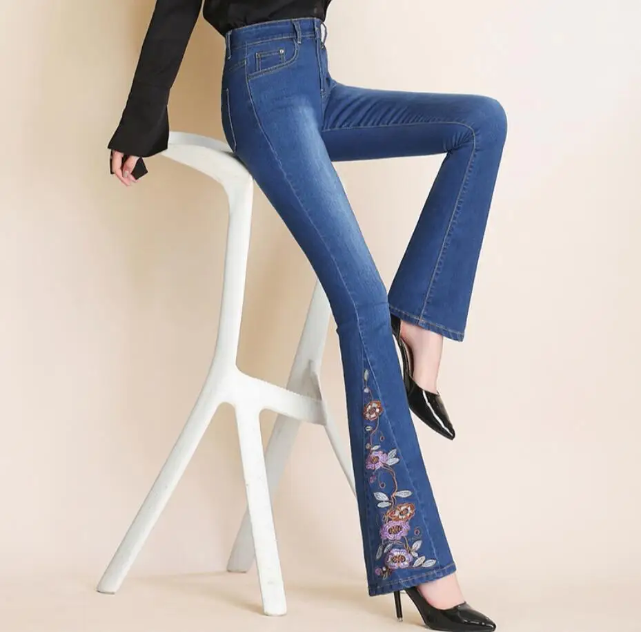2018 new autumn Flare Jeans Women Embroidery High Waist Bell Bottom Skinny Jeans Slim Denim Pants trousers r275
2018 new autumn Flare Jeans Women Embroidery High Waist Bell Bottom Skinny Jeans Slim Denim Pants trousers r275