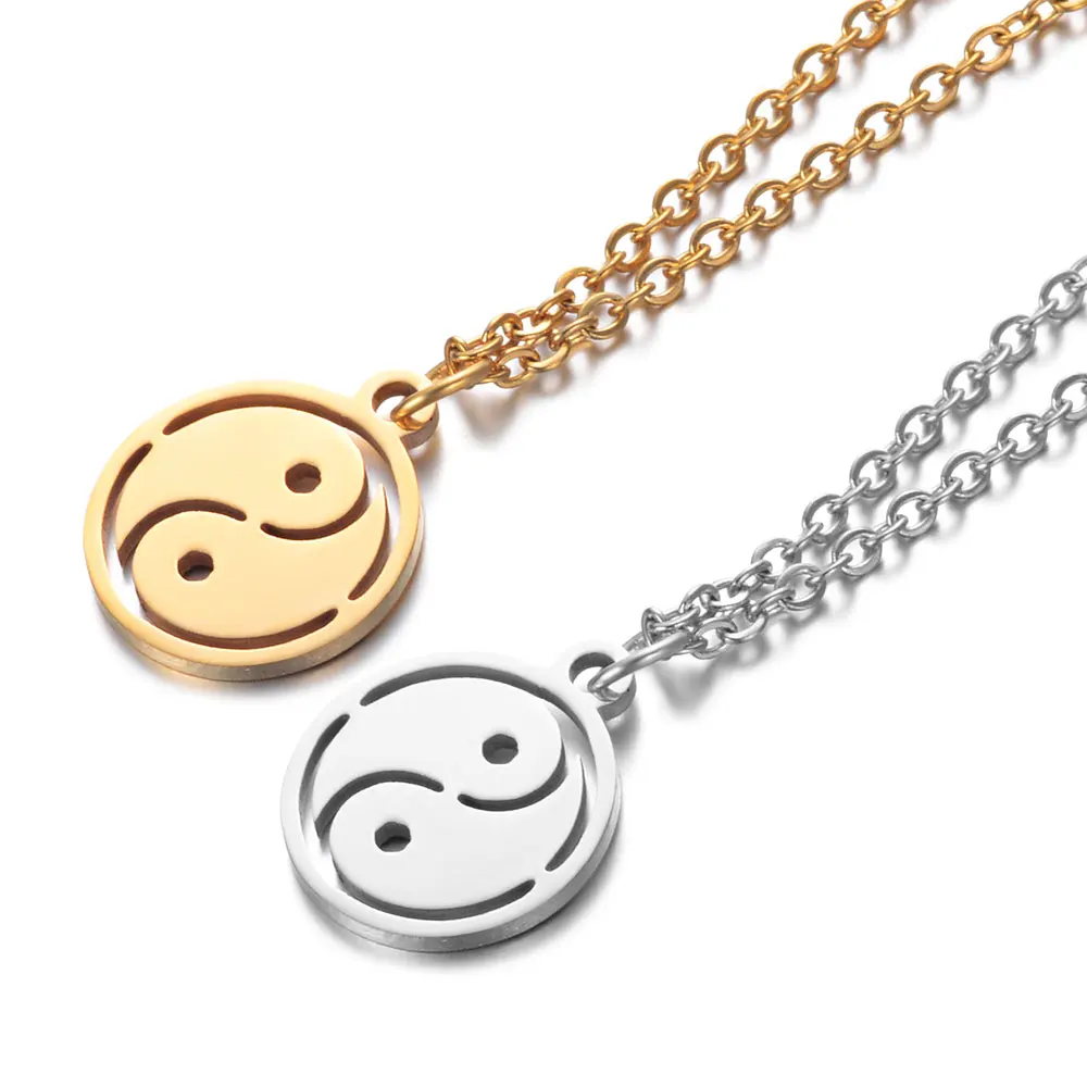 Hote Sale Stainless Steel Hollow Out Yin and Yang Tai Ji Pendant Necklace For Women Jewelry Summer Gift
Hote Sale Stainless Steel Hollow Out Yin and Yang Tai Ji Pendant Necklace For Women Jewelry Summer Gift