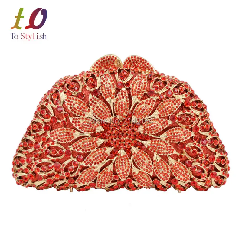Red Flower Crystal Clutch bag Luxury Latest Diamond hard box evening party rhinestone clutch ladies wedding Feast purse 88586
Red Flower Crystal Clutch bag Luxury Latest Diamond hard box evening party rhinestone clutch ladies wedding Feast purse 88586