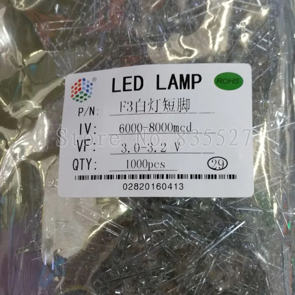 1000pcs / lot white 3mm round LED lamp beads white super bright LED Light-emitting diodes (high quality leds)
1000pcs / lot white 3mm round LED lamp beads white super bright LED Light-emitting diodes (high quality leds)