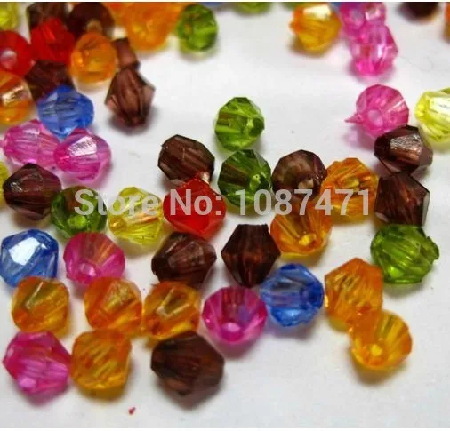 wholesale 5000pcs Mixed Colour Prismatic Transparent Faceted Acrylic Bicone Beads 4mm for sewing handmade DIY cabochon applique
wholesale 5000pcs Mixed Colour Prismatic Transparent Faceted Acrylic Bicone Beads 4mm for sewing handmade DIY cabochon applique