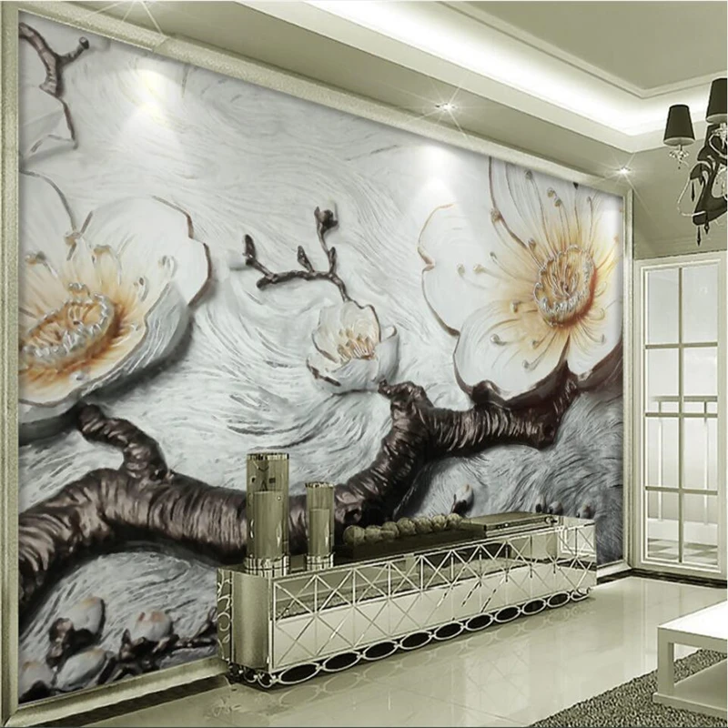wellyu Simple and elegant 3D stereo relief plum close-up background wall custom large mural environmental silk silk wallpaper
wellyu Simple and elegant 3D stereo relief plum close-up background wall custom large mural environmental silk silk wallpaper