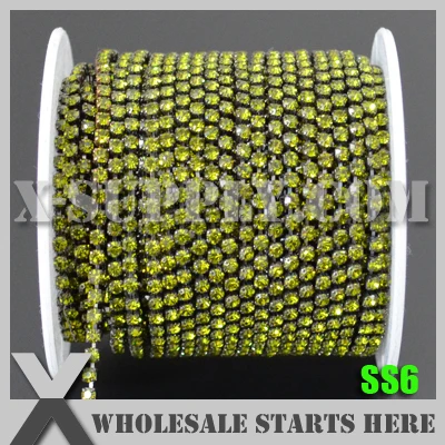 SS6 SPACELESS Rhinestone Cup Chain, Olivine Rhinestone in Gunmetal Chain for Clothing,Wedding,Shoe,Jewelry X1116
SS6 SPACELESS Rhinestone Cup Chain, Olivine Rhinestone in Gunmetal Chain for Clothing,Wedding,Shoe,Jewelry X1116