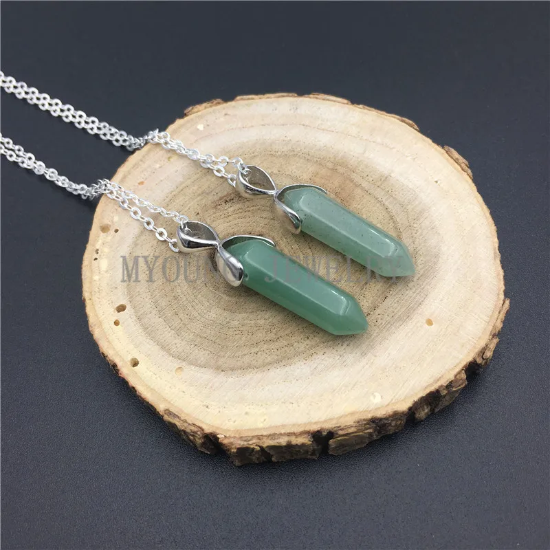 MY0833 Hexagonal Green Aventurine Spike Point Pendant Necklace,Hearling Pillar Pendulum Pendant Necklace with Silver Chain kolye
MY0833 Hexagonal Green Aventurine Spike Point Pendant Necklace,Hearling Pillar Pendulum Pendant Necklace with Silver Chain kolye