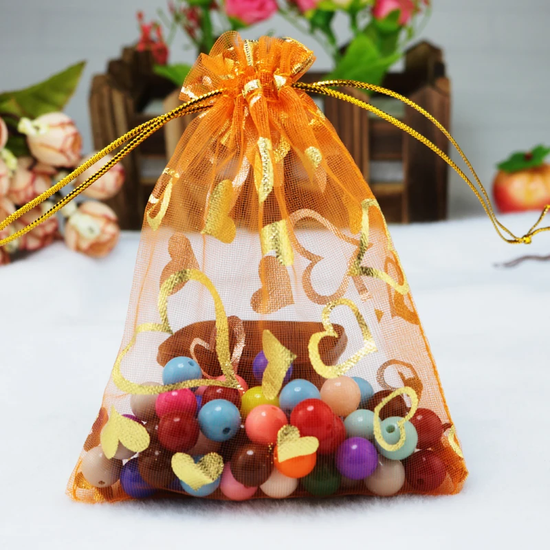 17x23cm (6.7"x9") 100pcs Organza Bag Heart Design Orange Wedding Cosmetics Jewelry Packaging Bag Drawstring Gift Bags Pouches
17x23cm (6.7"x9") 100pcs Organza Bag Heart Design Orange Wedding Cosmetics Jewelry Packaging Bag Drawstring Gift Bags Pouches