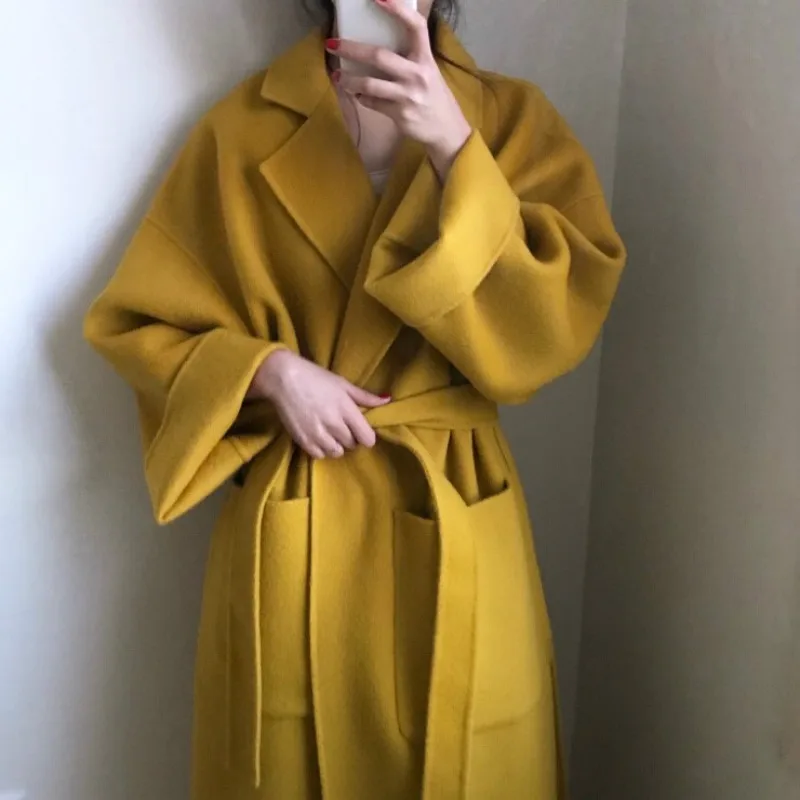 Women's Long Bandage Woolen Coat, Elegant Winter Overcoat, Loose Cardigan, Plus Size Outwear with Pocket, Turn Down Collar
Women's Long Bandage Woolen Coat, Elegant Winter Overcoat, Loose Cardigan, Plus Size Outwear with Pocket, Turn Down Collar