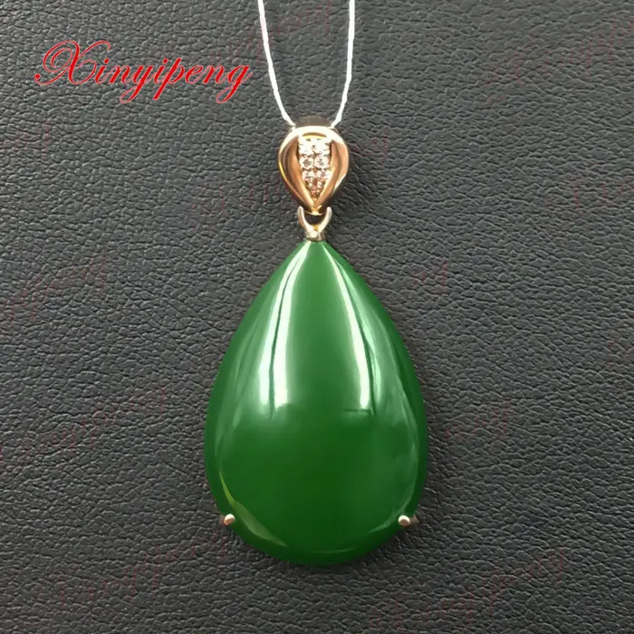 18 k rose gold with 100% natural jade pendant Spinach is green, Simple and easy Fine jewelry
18 k rose gold with 100% natural jade pendant Spinach is green, Simple and easy Fine jewelry