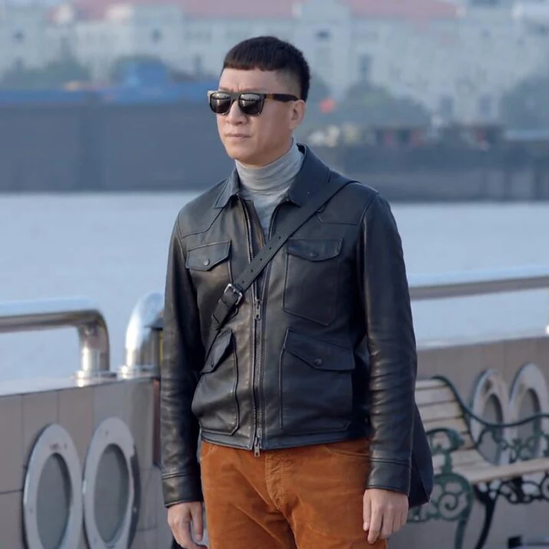 2023 Fashion Man's Genuine Leather Lamb Skin Jacket Slim Fit Male Natural Sheepskin Coat With Multi Pockets Black 2XL 3XL 4XL
2023 Fashion Man's Genuine Leather Lamb Skin Jacket Slim Fit Male Natural Sheepskin Coat With Multi Pockets Black 2XL 3XL 4XL