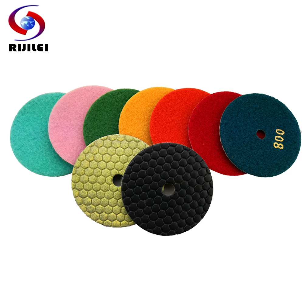RIJILEI 8 Pcs/Lot 4 Inch Dry Polishing Pad 100 MM Marble Polishing Pads Diamond Polishing Pads Use for Floor Granite
RIJILEI 8 Pcs/Lot 4 Inch Dry Polishing Pad 100 MM Marble Polishing Pads Diamond Polishing Pads Use for Floor Granite