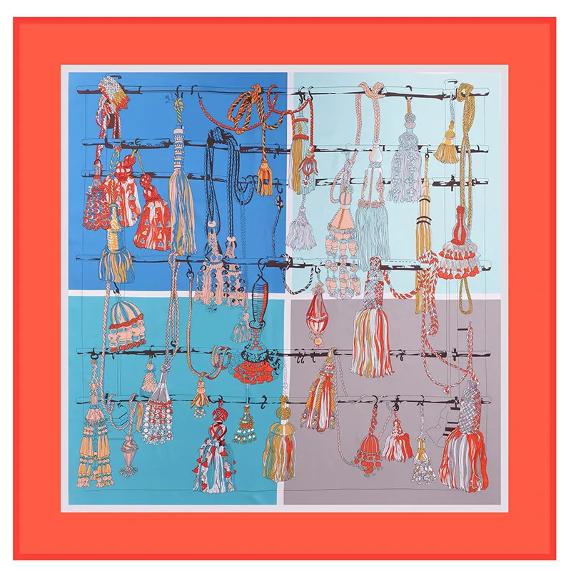 POBING 130CM*130CM Silk Scarf Women Large Shawls Luxury French Tassels Print Square Scarves Echarpes Foulards Femme Neckerchief
POBING 130CM*130CM Silk Scarf Women Large Shawls Luxury French Tassels Print Square Scarves Echarpes Foulards Femme Neckerchief