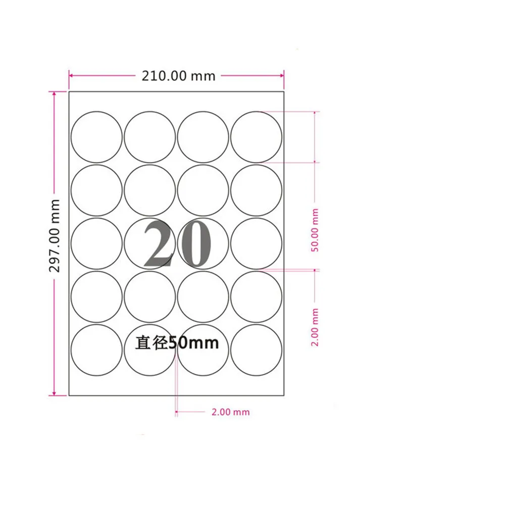 DHL 5000Pcs/Lot White A4 Kraft Paper Self Adhesive Label Stickers Fit Laser Printer Diameter 5cm Round Label Pinting Paper
DHL 5000Pcs/Lot White A4 Kraft Paper Self Adhesive Label Stickers Fit Laser Printer Diameter 5cm Round Label Pinting Paper