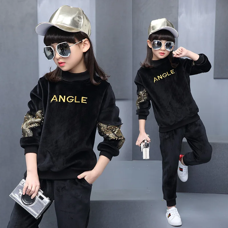 Children's Eagle Pattern Clothing Set 2 Pcs Girls Sports Clothes New Spring Fall Kids Golden Velvet Suit of British Wind B190
Children's Eagle Pattern Clothing Set 2 Pcs Girls Sports Clothes New Spring Fall Kids Golden Velvet Suit of British Wind B190