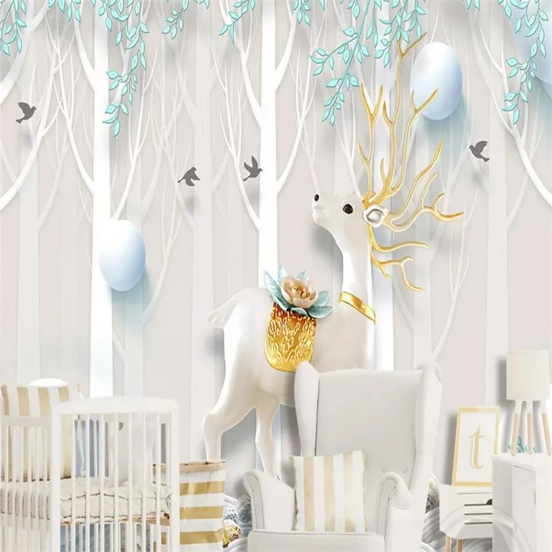 Decorative wallpaper Small and fresh 3D relief of elk in northern Europe modern simple background wall
Decorative wallpaper Small and fresh 3D relief of elk in northern Europe modern simple background wall