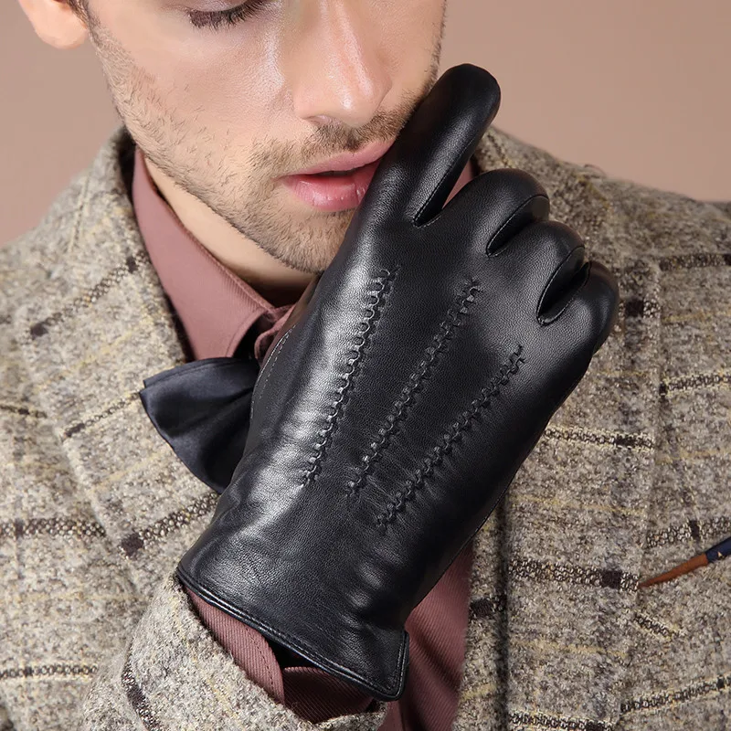 Warm Goatskin Men Black Gloves Touch Screen Genuine Leather Male Mittens Autumn Winter Fashion High Quality Hand Muff H3215
Warm Goatskin Men Black Gloves Touch Screen Genuine Leather Male Mittens Autumn Winter Fashion High Quality Hand Muff H3215