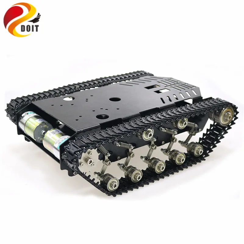 Shock Absorber Stainless Steel Tank Truck Intelligent Robot Chassis Metal Pedrail with Dual DC 12V Motor for Arduino Rasberry Pi
Shock Absorber Stainless Steel Tank Truck Intelligent Robot Chassis Metal Pedrail with Dual DC 12V Motor for Arduino Rasberry Pi