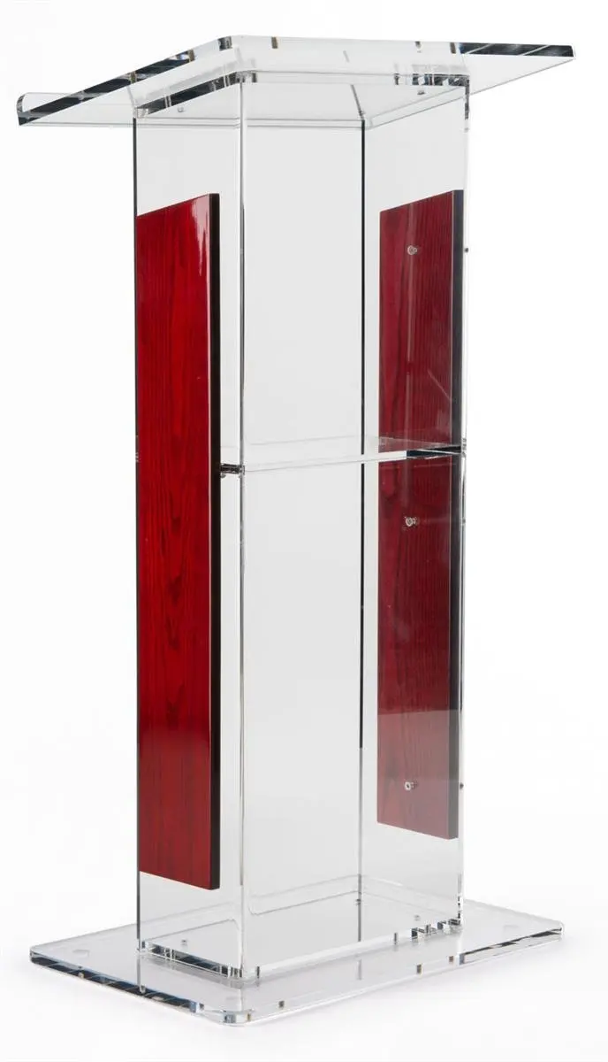 Acrylic Lectern with Panels, Includes Removable Shelf, On Podium Surface Easy To Assemble Hardware Included 46" H x23" W
Acrylic Lectern with Panels, Includes Removable Shelf, On Podium Surface Easy To Assemble Hardware Included 46" H x23" W