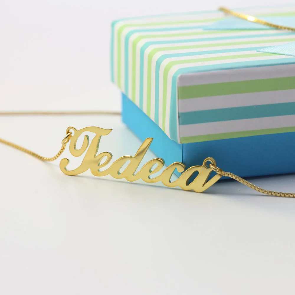 Customized Golden Plated Name Solid Silver Necklace & Pendant Personalized Nameplate Necklace for Women Girl Christmas Gifts
Customized Golden Plated Name Solid Silver Necklace & Pendant Personalized Nameplate Necklace for Women Girl Christmas Gifts