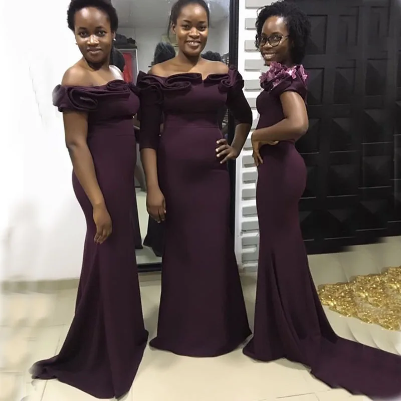 lamiabridal Dark Purple Mermaid Bridesmaid Dresses African Off The Shoulder Satin Half Sleeves Wedding Guest Maid Of Honor Gowns
lamiabridal Dark Purple Mermaid Bridesmaid Dresses African Off The Shoulder Satin Half Sleeves Wedding Guest Maid Of Honor Gowns