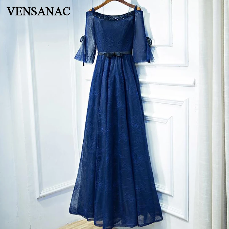 VENSANAC 2018 Elegant A Line Lace Embroidery Long Evening Dresses Party O Neck Crystal Bow Sash Half Sleeve Prom Gowns
VENSANAC 2018 Elegant A Line Lace Embroidery Long Evening Dresses Party O Neck Crystal Bow Sash Half Sleeve Prom Gowns