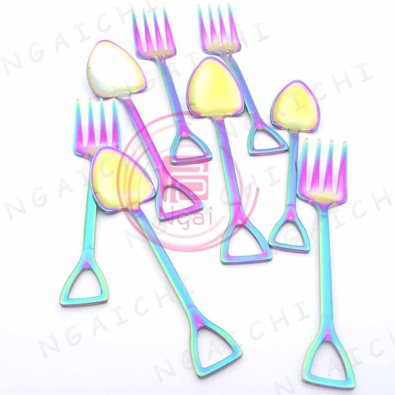 Stainless Steel Fork Scoop Rainbow Dessert Tools Coffee Scoops Tea Set Dinnerware Set Ice-cream Shovel Fruit Fork Tableware Set
Stainless Steel Fork Scoop Rainbow Dessert Tools Coffee Scoops Tea Set Dinnerware Set Ice-cream Shovel Fruit Fork Tableware Set
