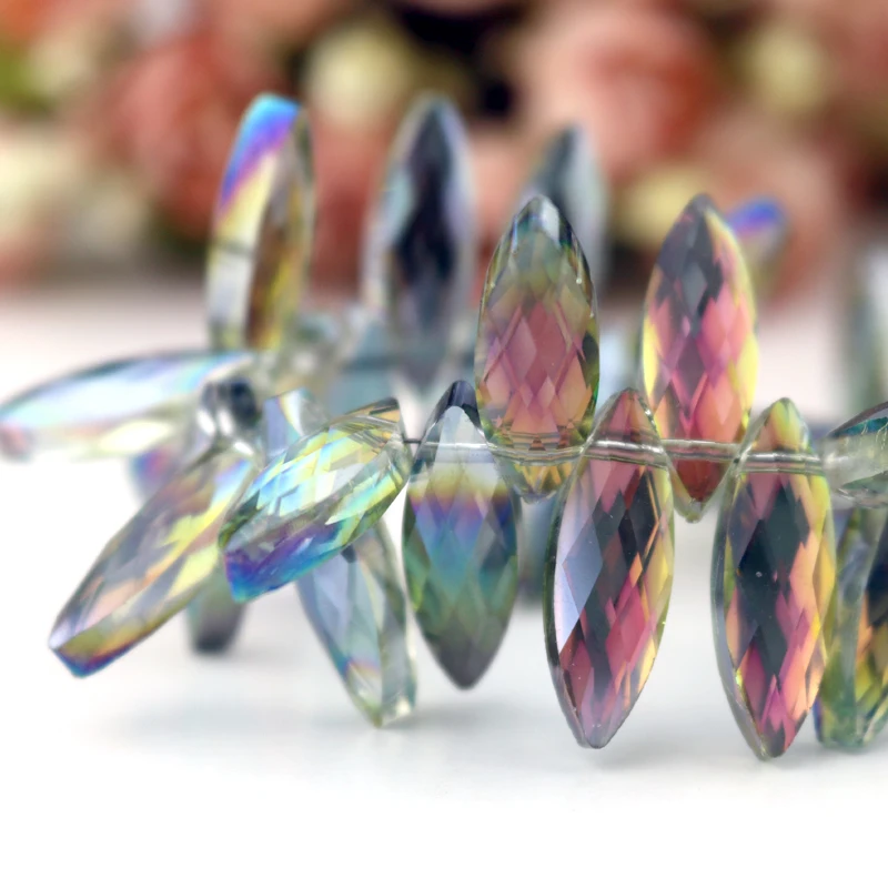 Wholesale DIY Beads 50pcs Fuchsia Green 7*22mm Oval Marquise Crystal Loose Charm Beads For Fine Jewelry Making
Wholesale DIY Beads 50pcs Fuchsia Green 7*22mm Oval Marquise Crystal Loose Charm Beads For Fine Jewelry Making