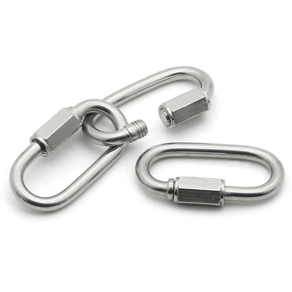 5pcs M6 Quick screw link Chain Fastener Hook Carabiner 304 Stainless Steel Repair Hiking Camping Quick Link Lock Ring
5pcs M6 Quick screw link Chain Fastener Hook Carabiner 304 Stainless Steel Repair Hiking Camping Quick Link Lock Ring