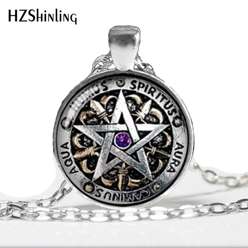 Ожерелье Wiccan, черный Магик, языческая пентаграмма, ювелирные изделия, стеклянный купол, ожерелье, 2017, A-010, HZ1
Ожерелье Wiccan, черный Магик, языческая пентаграмма, ювелирные изделия, стеклянный купол, ожерелье, 2017, A-010, HZ1