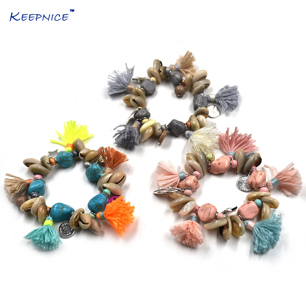 New Bohemia Summer Sea Beach Shells Bracelets Colorful Cotton Tassels Charm Bracelet Boho Stone Beads Bangle Bracelets
New Bohemia Summer Sea Beach Shells Bracelets Colorful Cotton Tassels Charm Bracelet Boho Stone Beads Bangle Bracelets