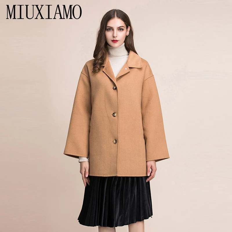 MIUXIMAO Top Quality Sale Fall Winter Coat Jacket 100% Pure Wool Single Breasted Over Coat Women Coat Vestidos With Pocket
MIUXIMAO Top Quality Sale Fall Winter Coat Jacket 100% Pure Wool Single Breasted Over Coat Women Coat Vestidos With Pocket