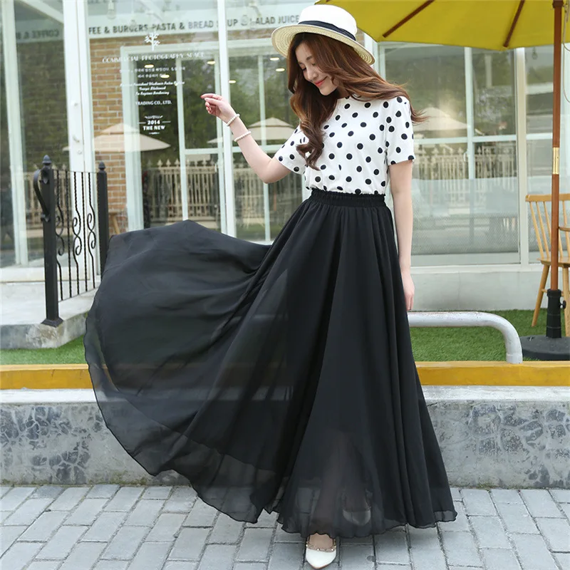 2020 New Summer Bohemia Skirts Women Stretch High Waist Solid Chiffon Long Skirts Beach Maxi Skirt Faldas Saias Streetwear Boho
2020 New Summer Bohemia Skirts Women Stretch High Waist Solid Chiffon Long Skirts Beach Maxi Skirt Faldas Saias Streetwear Boho