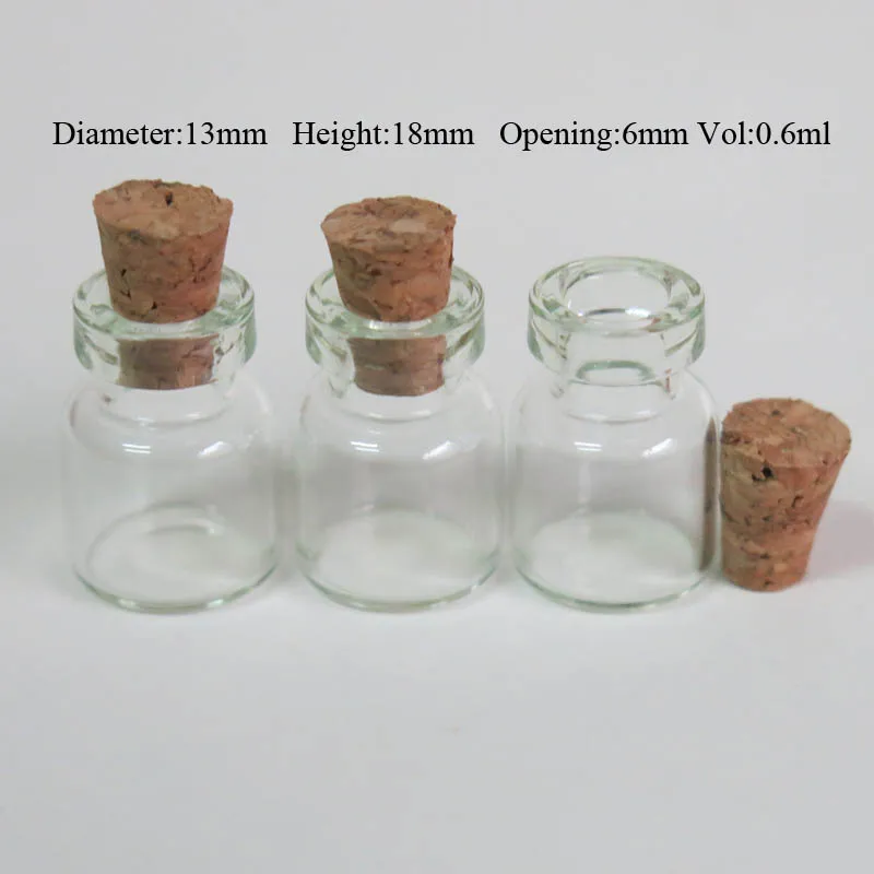 100 x 0.6ml Mini Glass Bottle with Cood Cork 0.6cc Small Cork Stopper Glass Sample Vials 13mm*18mm*6mm Containers Storage
100 x 0.6ml Mini Glass Bottle with Cood Cork 0.6cc Small Cork Stopper Glass Sample Vials 13mm*18mm*6mm Containers Storage