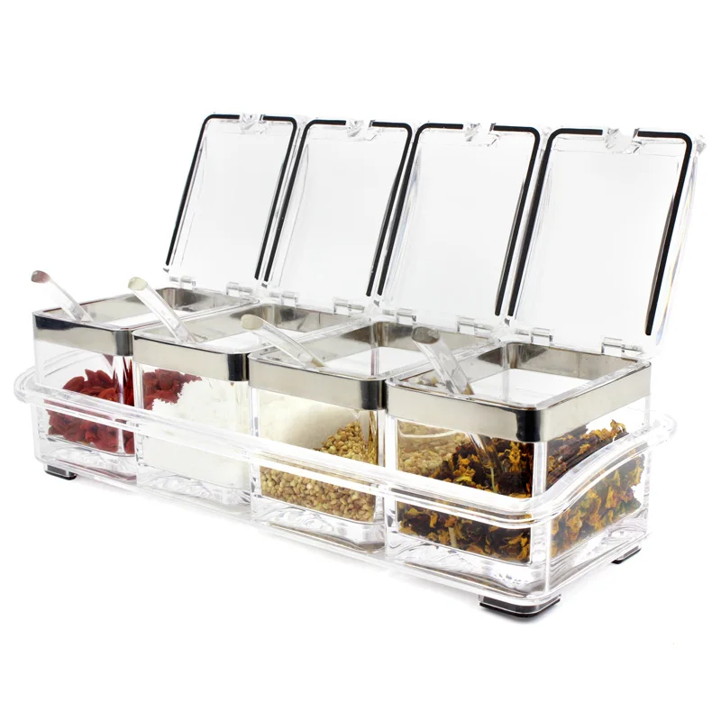 Fashion design acrylic seasoning box spice jar set creative cruet sauce pot kitchenware supplies
Fashion design acrylic seasoning box spice jar set creative cruet sauce pot kitchenware supplies