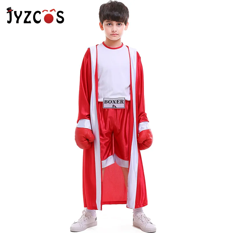 JYZCOS Kids Boxer Costumes Blue Red Robe Boxing Gloves Boy Girl Halloween Party Cosplay Costumes School Boxing Match Game Suit
JYZCOS Kids Boxer Costumes Blue Red Robe Boxing Gloves Boy Girl Halloween Party Cosplay Costumes School Boxing Match Game Suit