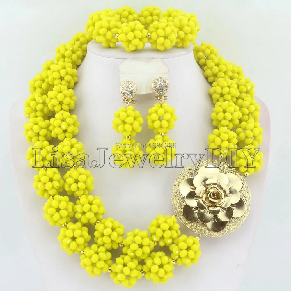 Yellow Fashion Crystal Ball Costume Jewellery Nigerian Wedding African Beads Jewelry Sets HD0279
Yellow Fashion Crystal Ball Costume Jewellery Nigerian Wedding African Beads Jewelry Sets HD0279