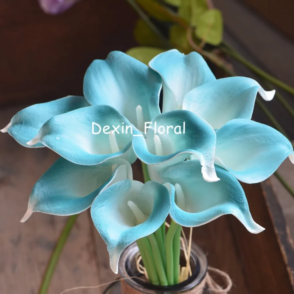 Teal White Center Calla Lilies Real Touch Flowers For Silk Wedding Bouquets Artificial Calla lily Wedding Decorations
Teal White Center Calla Lilies Real Touch Flowers For Silk Wedding Bouquets Artificial Calla lily Wedding Decorations