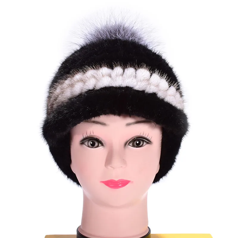 Luxury Genuine Women Knitted Mink Fur Visor Hats with Fox Fur Pom Pom Lady Winter Warm Caps VF7032
Luxury Genuine Women Knitted Mink Fur Visor Hats with Fox Fur Pom Pom Lady Winter Warm Caps VF7032