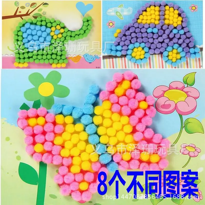 Children plush ball DIY craft stickers set 3D plush stickers craft paper material
Children plush ball DIY craft stickers set 3D plush stickers craft paper material