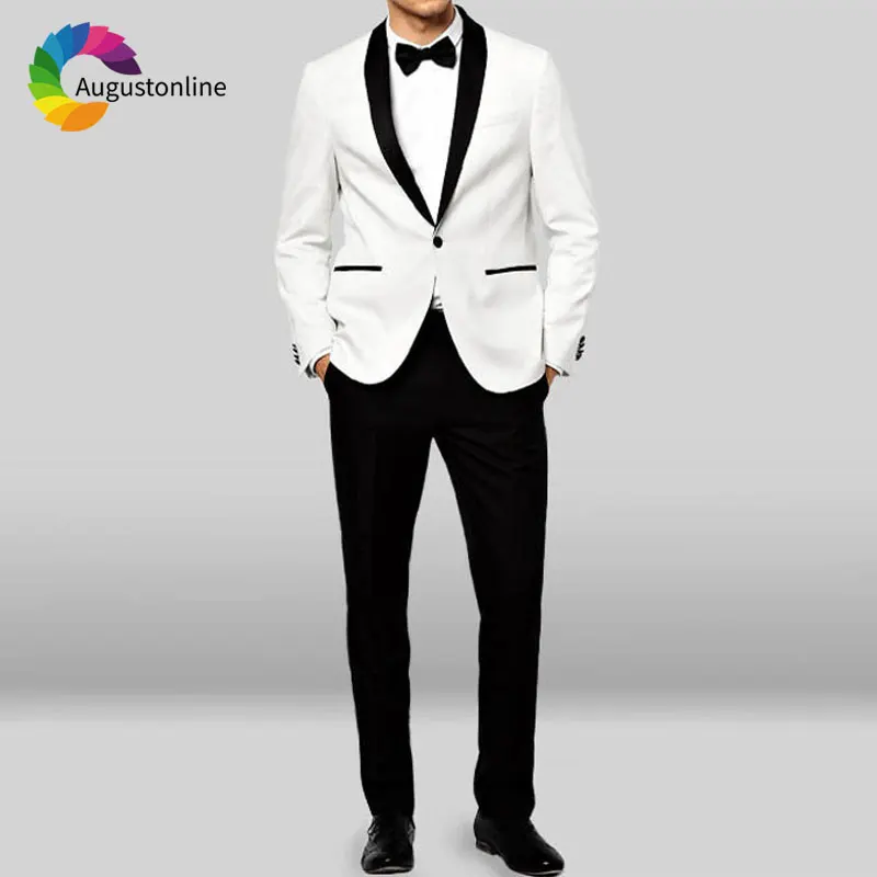 White Men Suits for Wedding Black Shawl Lapel Custom Made Groom Tuxedos 2 Piece Slim Fit Costume Homme Man Blazers Jacket Pants
White Men Suits for Wedding Black Shawl Lapel Custom Made Groom Tuxedos 2 Piece Slim Fit Costume Homme Man Blazers Jacket Pants