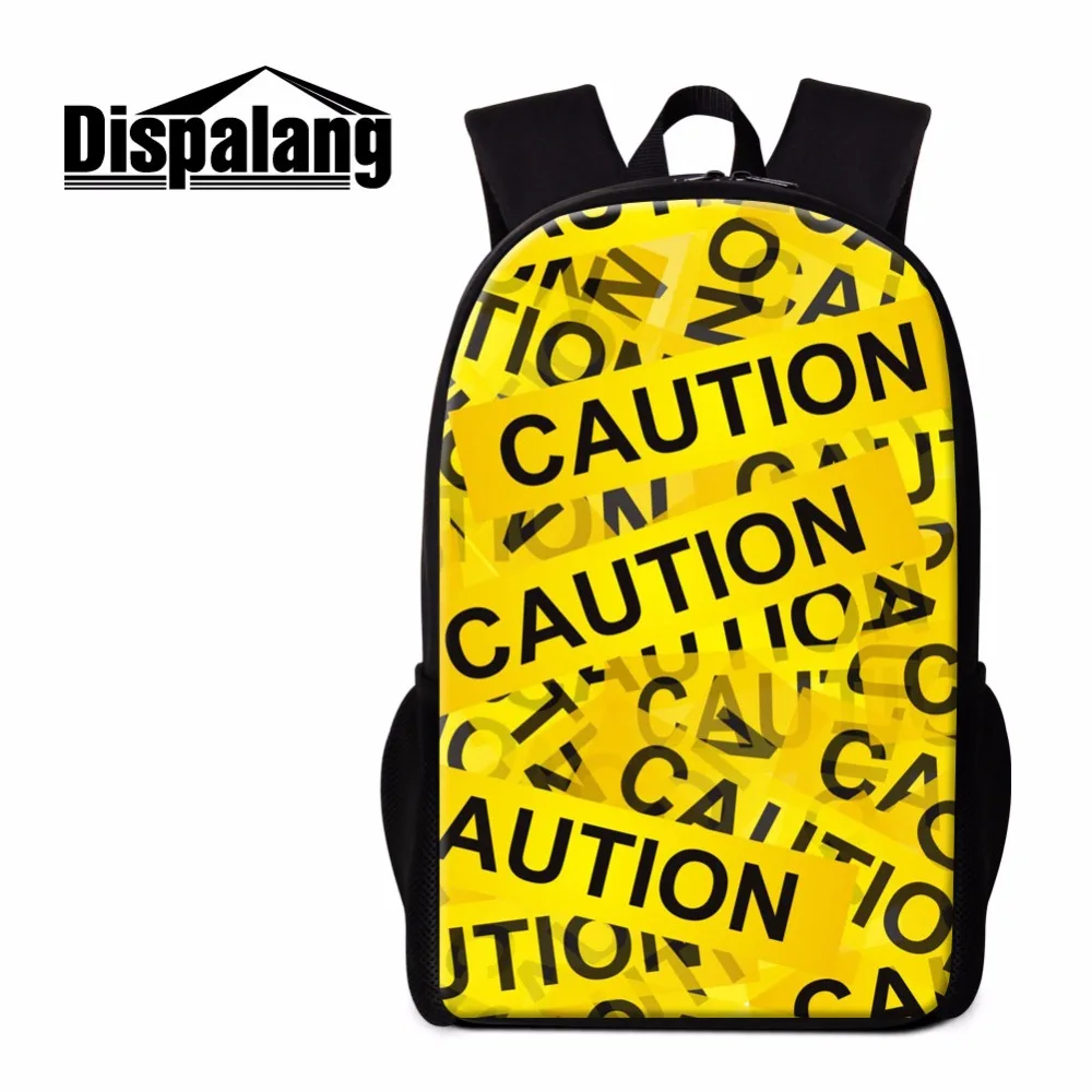 Dispalang unique design "caution" men backpack teenager casual tourism double-shoulder bag kids high capacity bookbags yellow
Dispalang unique design "caution" men backpack teenager casual tourism double-shoulder bag kids high capacity bookbags yellow
